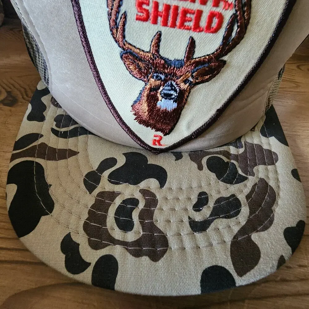Scent Shield Trucker Hat Adjustable Snapback Camo Tan Brown Deer Hunter NOS